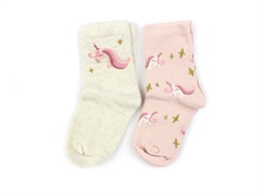 Name It peyote melange/rose smoke unicorn socks (2-pack)